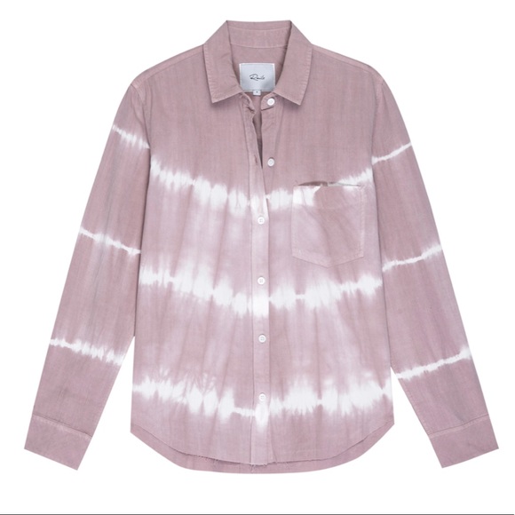 RAILS Ingrid Raw Long Sleeve Short In Mauve White - Picture 7 of 8